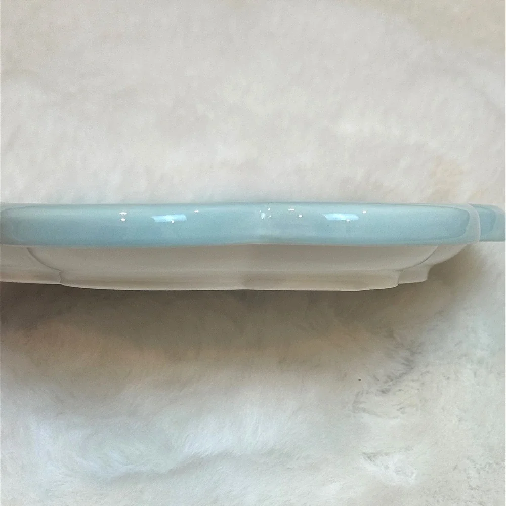New Flower Ceramic Cat Plate Whisker‎ Fatigue Relief Pet Dish Pink Blue 6 inch